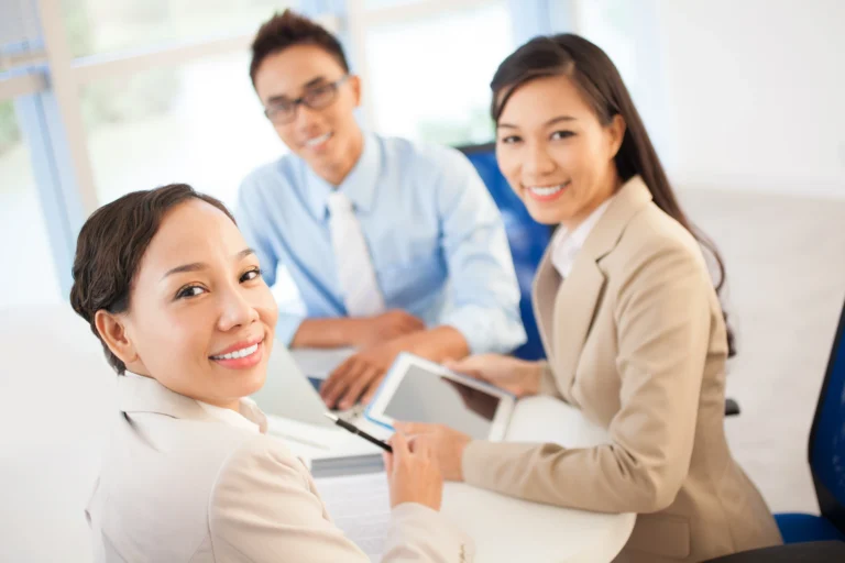 Business meeting between hiring managers and recruiters