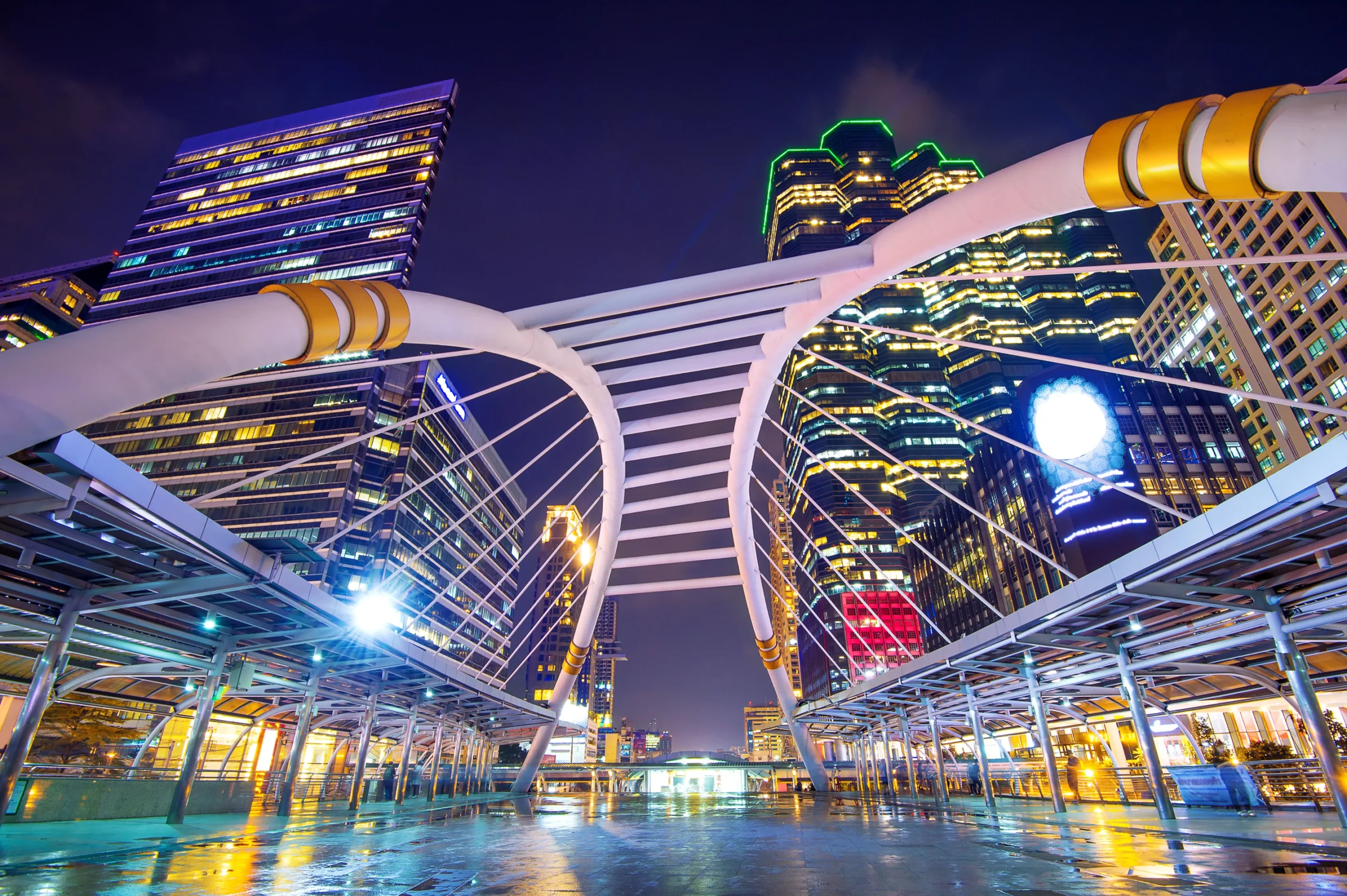 Sathorn business district skyline in Bangkok, Thailand